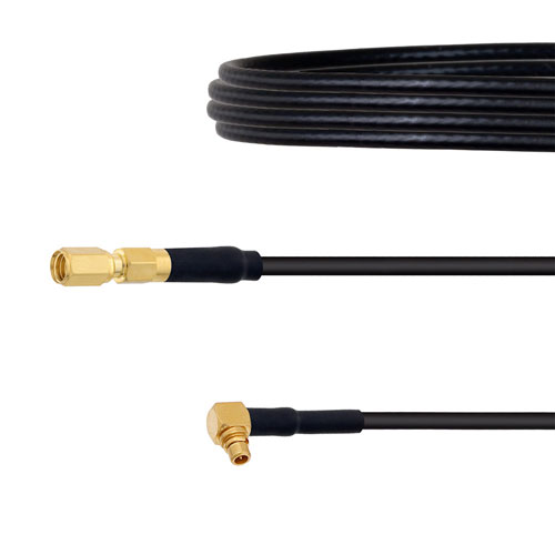 Low Loss SSMC Male to RA MMCX Plug Cable LMR-100 Coax in 12 Inch FMC00303-12