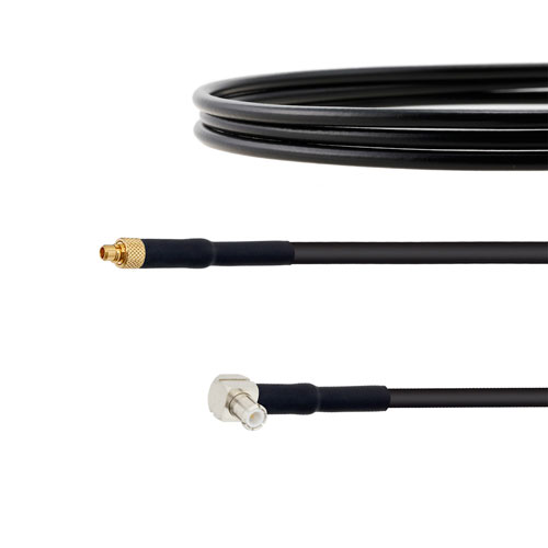 Low Loss MMCX Plug to RA MCX Plug Cable RG174 Coax in 100 CM FMC00305-100CM