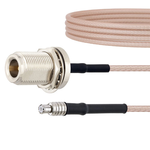 Low Loss N Female Bulkhead to MCX Plug Cable RG-316 Coax in 60 Inch FMC00311-60