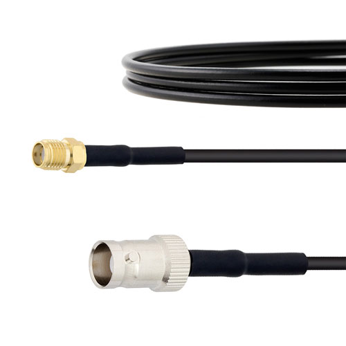 Low Loss SMA Female to BNC Female Cable RG174 Coax in 50 CM FMC00312-50CM