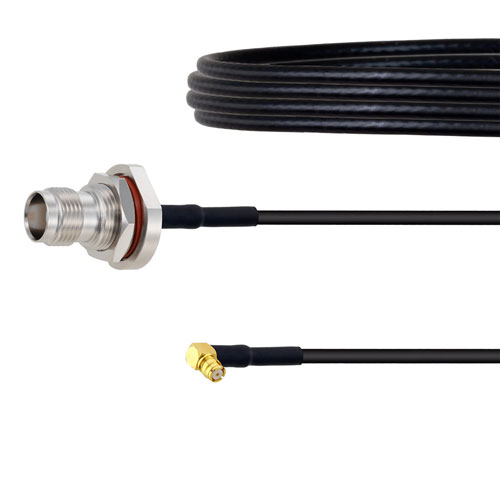 Low Loss TNC Female Bulkhead to RA Push-On SMP Female Cable LMR-100 Coax in 36 Inch FMC00328-36