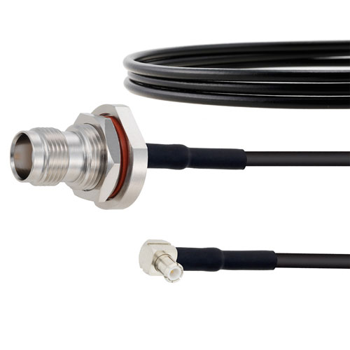Low Loss TNC Female Bulkhead to RA MCX Plug Cable RG174 Coax in 48 Inch FMC00339-48