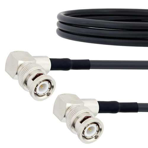 Low Loss RA BNC Male to RA BNC Male Cable LMR-195 Coax in 150 CM FMC00342-150CM