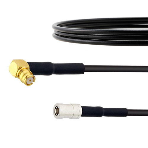 Low Loss Push-On RA SMP Female to SMB Plug Cable RG174 Coax in 50 CM FMC00367-50CM