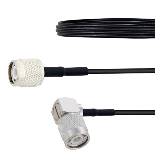 Low Loss TNC Male to RA TNC Male Cable LMR-100 Coax in 129.7 CM FMC00388-150CM