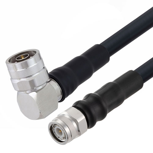 Low Loss RA N Male to TNC Male Cable 12 Inch Length LMR-400 Coax Using Times Microwave Components FMC00414-12