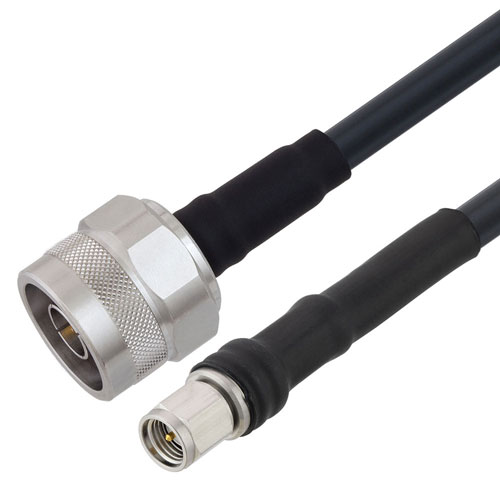 Low Loss SMA Male to N Male Cable 24 Inch Length LMR-240 Coax Using Times Microwave Components FMC00450-24