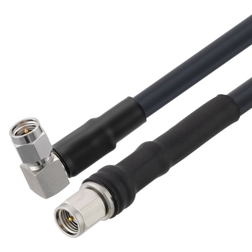 Low Loss SMA Male to RA SMA Male Cable LMR-240 Coax with Times Mircowave Components with LF Solder FMC00472/0001