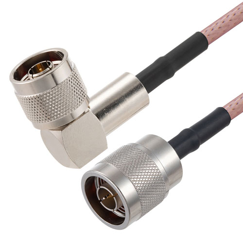 N Male to RA N Male Cable RG-142 Coax in 24 Inch FMC00490-24