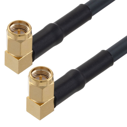 Low Loss RA SMA Male to RA SMA Male Cable 12 Inch Length LMR-200-UF Coax FMC00491-12