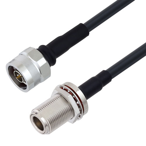 N Male to N Female Bulkhead Cable LMR-240-UF Coax with Heat Shrink FMC00505
