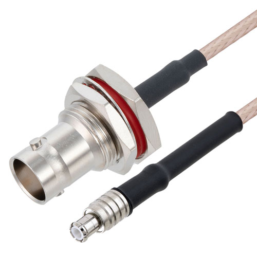 MCX Plug to BNC Female Bulkhead Cable 48 Inch Length RG-316 Coax FMC00599-48