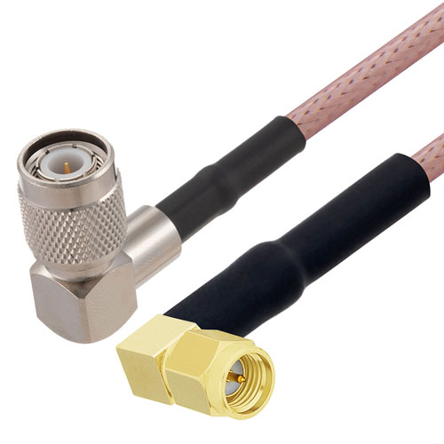 RA SMA Male to RA TNC Male Cable M17/60-RG142 Coax in 72 Inch FMC00615-72