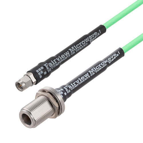 Low Loss SMA Male to N Female Bulkhead Cable 60 Inch Length LL142 Coax FMC00618-60