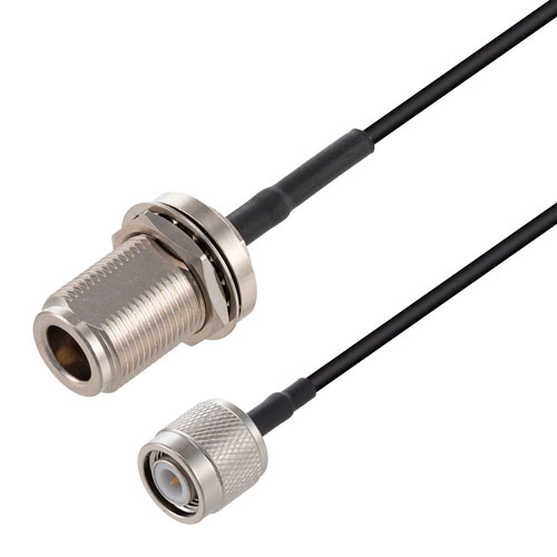 Low Loss N Female Bulkhead to TNC Male Cable LMR-100 Coax in 36 Inch FMC00696-36