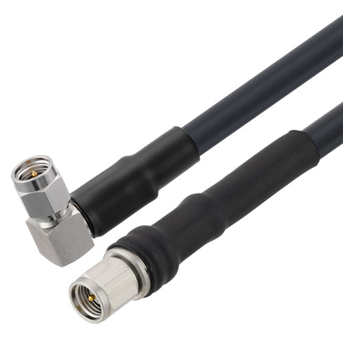 Low Loss SMA Male to RA SMA Male Cable LMR-240-UF Coax Using Times Microwave Components FMC00724