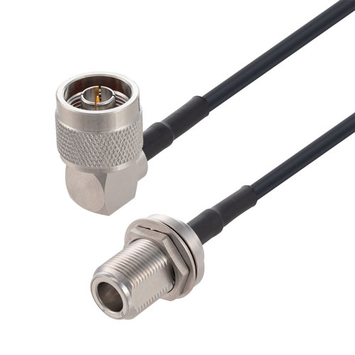 Low Loss RA N Male to N Female Bulkhead Cable 48 Inch Length LMR-200 Coax FMC00766-48