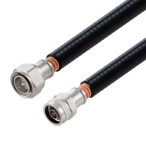 Outdoor rated Low PIM 4.3-10 Male to N Male Cable SPO-500 Coax in 24 Inch with Times Microwave Components FMC00776/0002-24