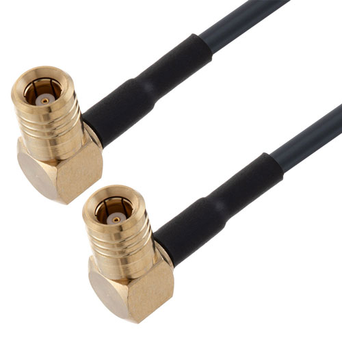 Low Loss RA SMB Plug to RA SMB Plug Cable 24 Inch Length LMR-100 Coax, 180 Degree Clocking FMC00778/0400-24