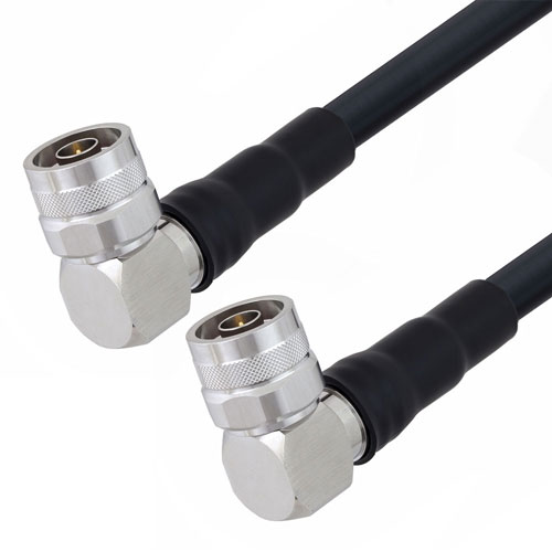 Fire Rated Low Loss RA N Male to RA N Male Cable LMR-400-FR Coax in 12 Inch with Times Microwave Components FMC00857-12