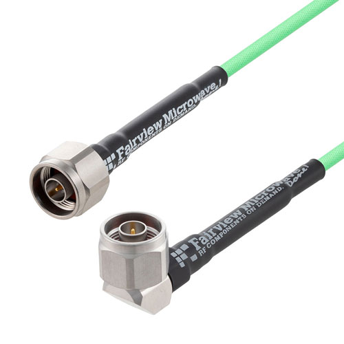 Low Loss N Male to RA N Male Cable LL142 Coax in 36 Inch with LF Solder FMC00871/0001-36