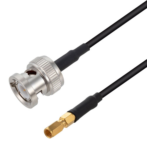 Low Loss SSMC Plug to BNC Male Cable LMR-100A-UF Coax in 48 Inch FMC00916-48