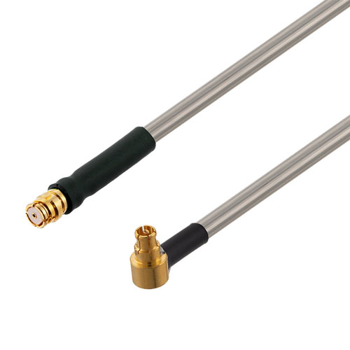 SMP Female to RA Mini SMP Female Cable RG405 Type .086 Coax with Heat Shrink in 100CM FMC00937-100CM