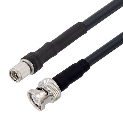 SMA Male to BNC Male Cable LMR-240 Coax with Heat Shrink in 60 Inch FMC00945-60
