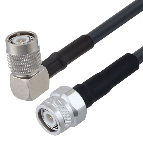 Low Loss TNC Male to RA TNC Male Cable LMR-240-UF Coax in 36 Inch with LF Solder FMC00978/0001-36