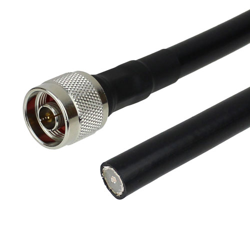N Male to Straight Cut Lead Cable RG-214 Coax in 48 Inch FMC0100214-48