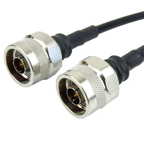 N Male to N Male Cable LMR-200 Coax in 12 Inch with Times Microwave Connectors with LF Solder FMC0101200LF-12