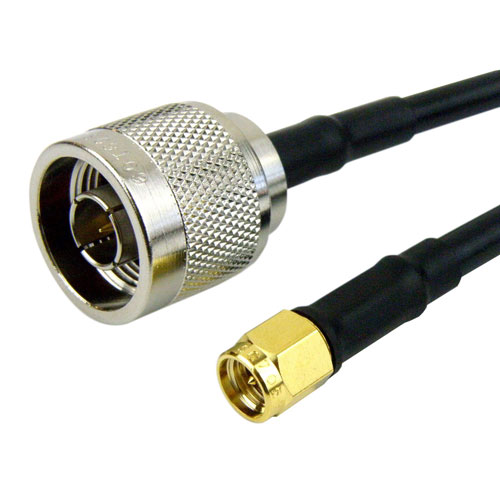 N Male to SMA Male Cable RG-58 Coax in 48 Inch with LF Solder FMC0102058LF-48