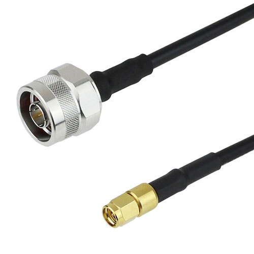 N Male to SMA Male Cable LMR-200-FR Coax in 6 Inch FMC0102202-06