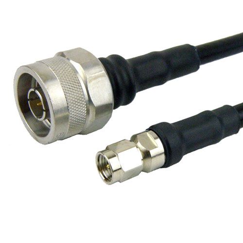 N Male to SMA Male Cable LMR-240 Coax in 18 Inch with Times Microwave Connectors FMC0102240-18