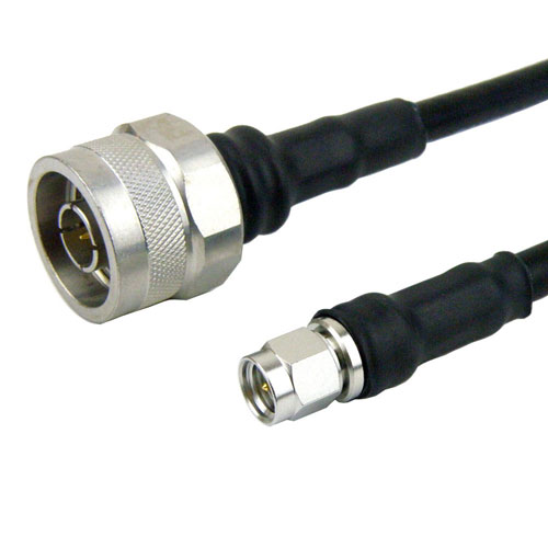 N Male to SMA Male Cable LMR-240-UF Coax in 72 Inch with Times Microwave Connectors FMC0102245-72
