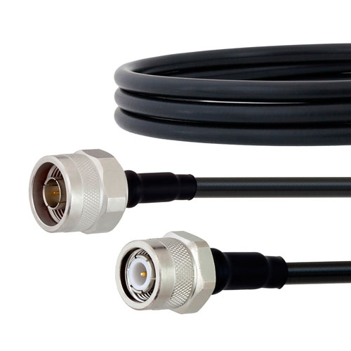 N Male to TNC Male Cable LMR-200 Coax in 12 Inch with Times Microwave Connectors FMC0103200-12