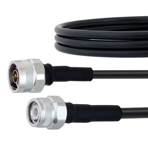 N Male to TNC Male Cable LMR-240 Coax in 6 Inch with Times Microwave Connectors and RoHS FMC0103240LF-06