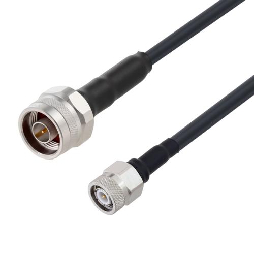 N Male to TNC Male Cable 24 Inch Length Using LMR-240-UF Coax with HeatShrink FMC0103245-24