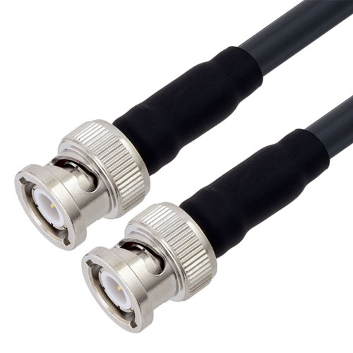 Fire Rated Low Loss BNC Male to BNC Male Cable 48 Inch Length LMR-240-FR Coax Using Times Microwave Components FMC01078-48