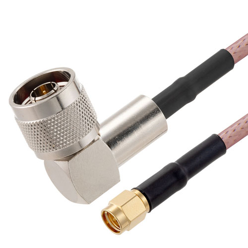 SMA Male to RA N Male Cable RG-142 Coax in 36 Inch FMC01082-36