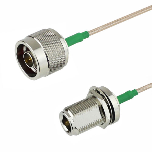 N Male to N Female Bulkhead Cable RG-316 Coax with LF Solder FMC0111315LF
