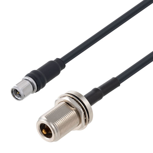 Low Loss SMA Male to N Female Bulkhead Cable LMR-195-UF Coax in 48 Inch FMC01165-48