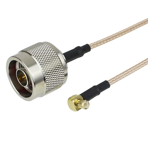 N Male to RA MCX Plug Cable RG-316 Coax in 12 Inch FMC0117315-12