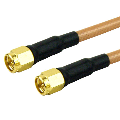 SMA Male to SMA Male Cable RG-142 Coax in 6 Inch with LF Solder FMC0202143LF-06