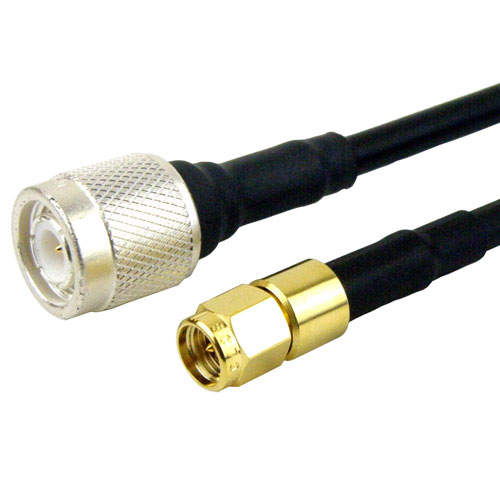 SMA Male to TNC Male Cable LMR-200 Coax in 12 Inch with LF Solder FMC0203200LF-12