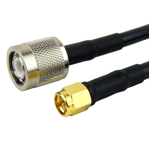 SMA Male to TNC Male Cable RG223 Coax in 12 Inch with LF Solder FMC0203223LF-12