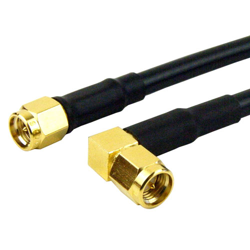 SMA Male to RA SMA Male Cable RG-58 Coax in 48 Inch FMC0204058-48