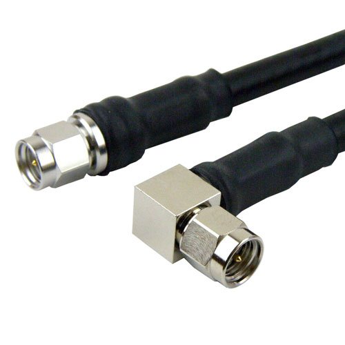 SMA Male to RA SMA Male Cable LMR-240 Coax with Times Microwave Connectors FMC0204240