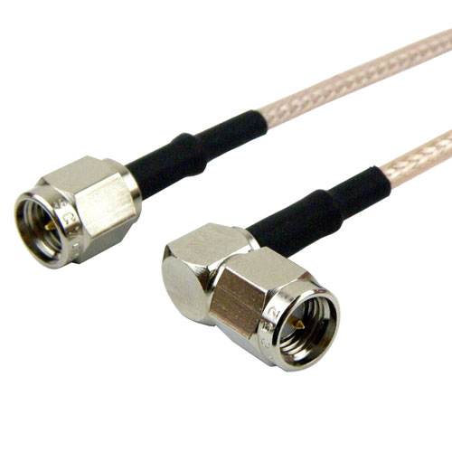 SMA Male (Plug) to RA SMA Male (Plug) Cable RG-316 Coax Up To 3 GHz, 1.35 VSWR in 48 Inch FMC0204315-48