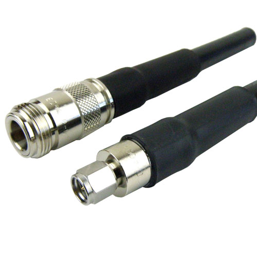 SMA Male (Plug) to Non-Solder N Female (Jack) Cable LMR-400 Coax Up To 2.5 GHz, 1.35 VSWR in 36 Inch with Times Microwave Connectors FMC0206400-36